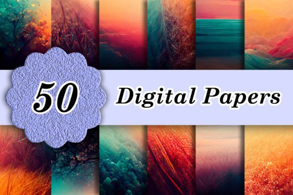 50 Nature Gradient Lights Digital Papers