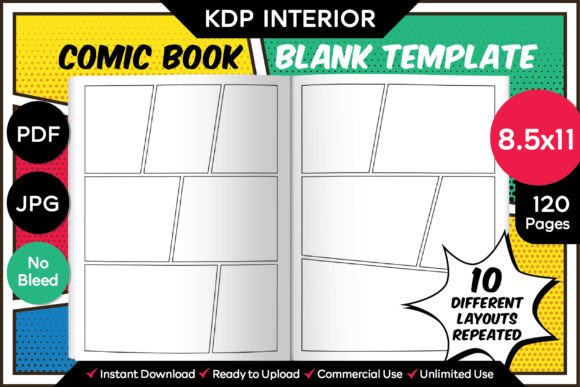 8.5x11 Comic Book Blank Template: A KDP Design Asset