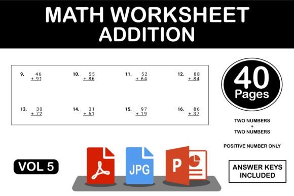 Addition Workbook Math Worksheets Vol 5: A Design Asset for Clarity