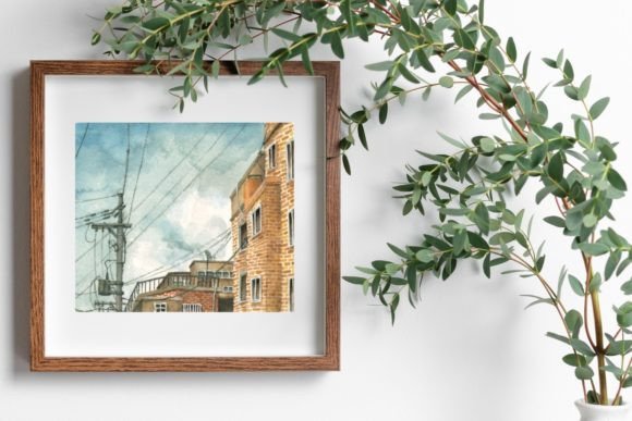 Beautiful Watercolor City Wall Art: A Design Asset