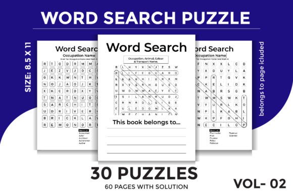 Engaging Word Seacrh & Learning Puzzles for Kids: A Design Asset