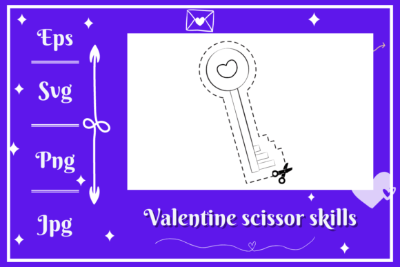 Love Key - Valentine Scissors Skills: A Design Asset for Creative Projects