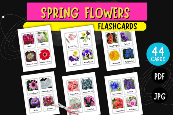 Printable Spring Flowers Flashcards: A Designer's Floral Toolkit