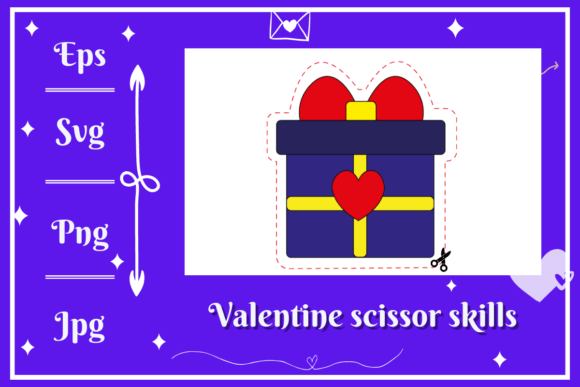Valentine Present Scissor Skills: Design Assets for Creative Projects
