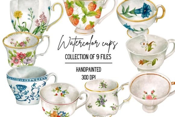 Watercolor Porcelain Cups: Elevate Your Design with Artistic Flair